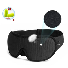 3D Sleep Mask with 2 Earplugs Included (One Set)
