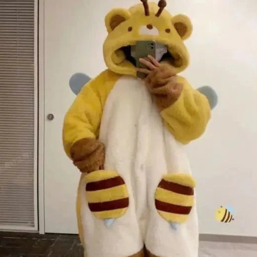 Honey Bee Bear Fleece Pajamas