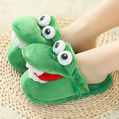 Plush Animal Slippers - Cute Moving Mouth Indoor Winter Slippers