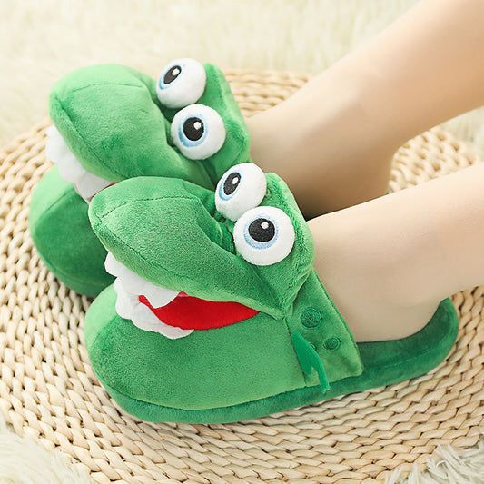 Plush Animal Slippers - Cute Moving Mouth Indoor Winter Slippers