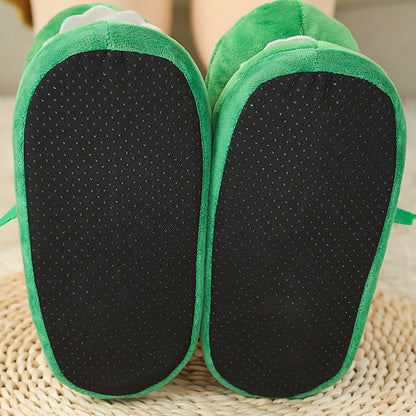 Plush Animal Slippers - Cute Moving Mouth Indoor Winter Slippers