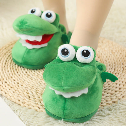 Plush Animal Slippers - Cute Moving Mouth Indoor Winter Slippers