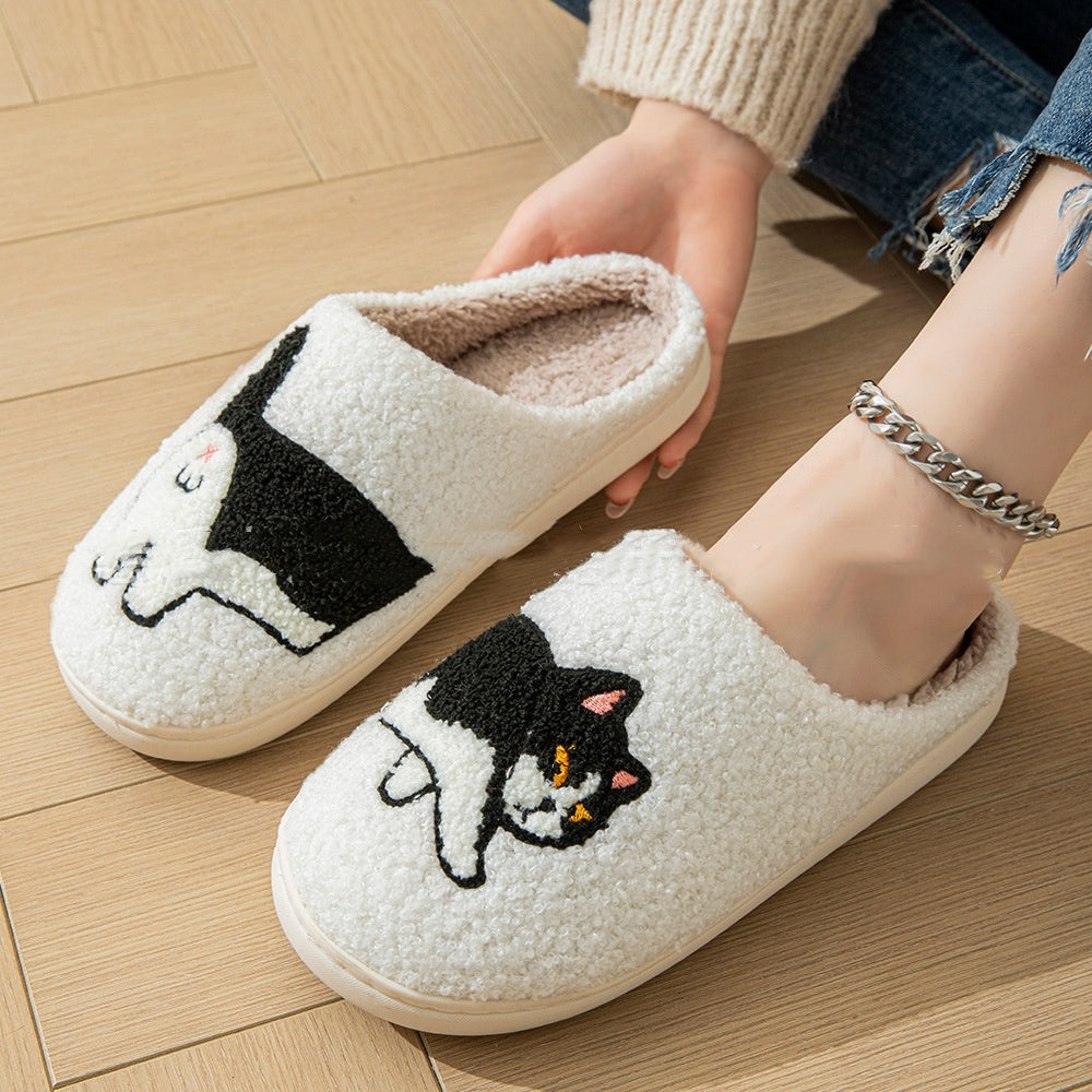 Fuzzy Cartoon Cotton Slippers