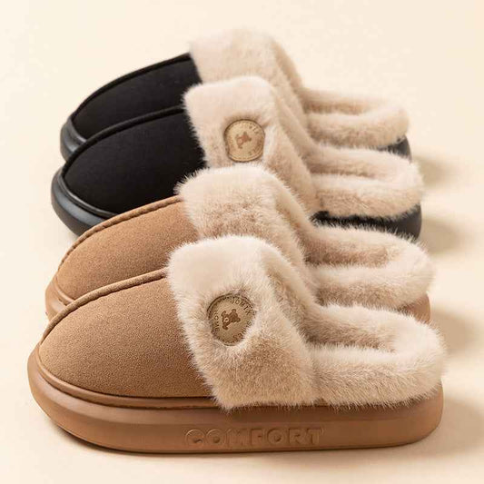Plush Fleece Slippers for Women & Men | Winter Warm Indoor House Shoes with Non-Slip Sole
