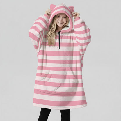 Cute Psycho Fleece Ears Hoodie Blanket