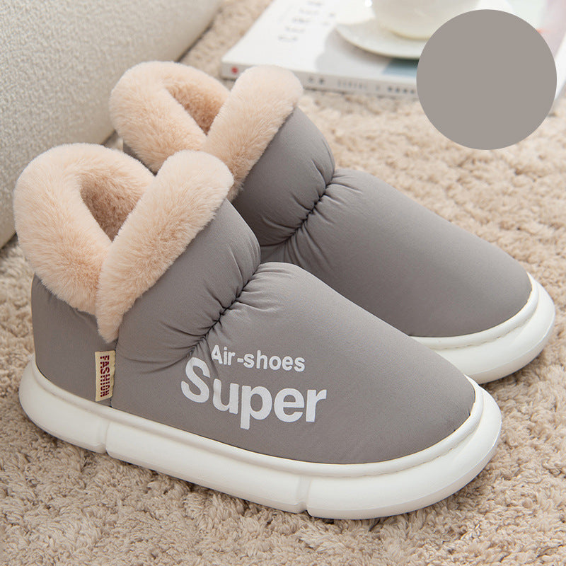 Unisex Plush Fleece High-Back Heel Slippers | Warm Breathable House Shoes