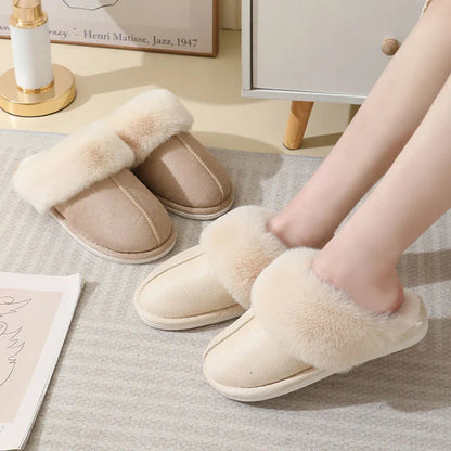 Plush Fur Slippers - Warm Non-Slip Indoor House Shoes