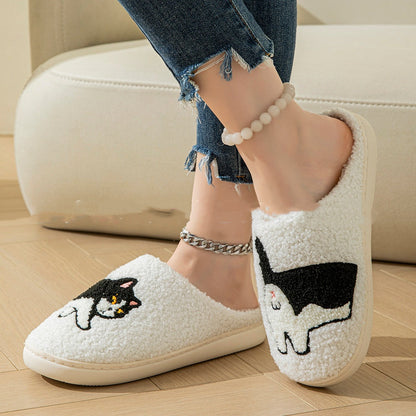 Fuzzy Cartoon Cotton Slippers