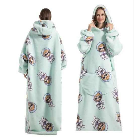 Cozy Ritual Wearable Blanket Nightgown – Oversized Fleece Lounge Robe for Women