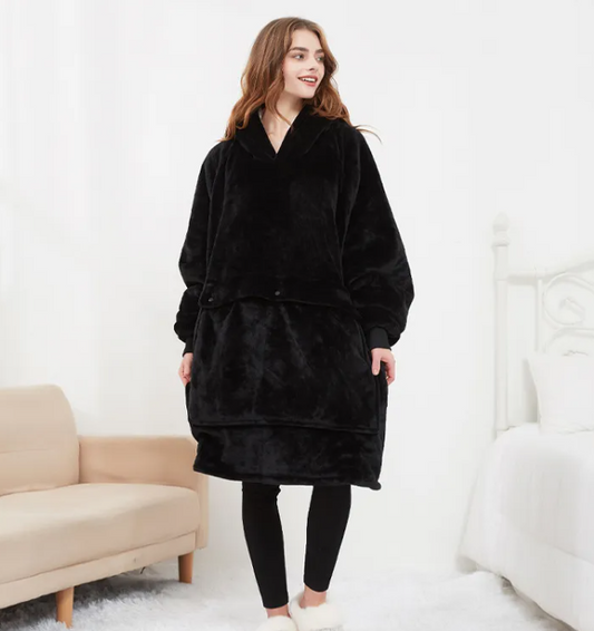 Cozy Ritual Heated Wearable Blanket Hoodie – Electric USB Flannel Throw for Couch, Bed & Sofa