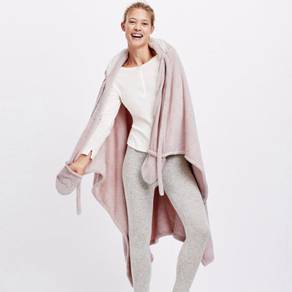 Cute Thick Rabbit Cape Shawl Blanket, Rabbit Fleece Blanket