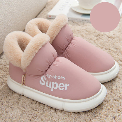Unisex Plush Fleece High-Back Heel Slippers | Warm Breathable House Shoes
