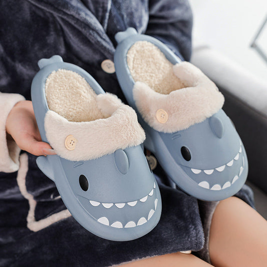 Unisex Shark House Slippers | EVA Couple Slippers with Button