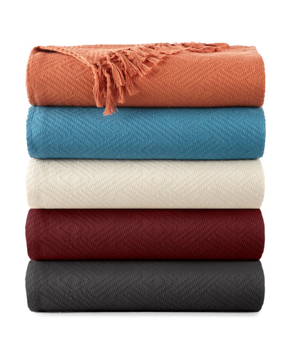 Diamond Jacquard Throw Rust