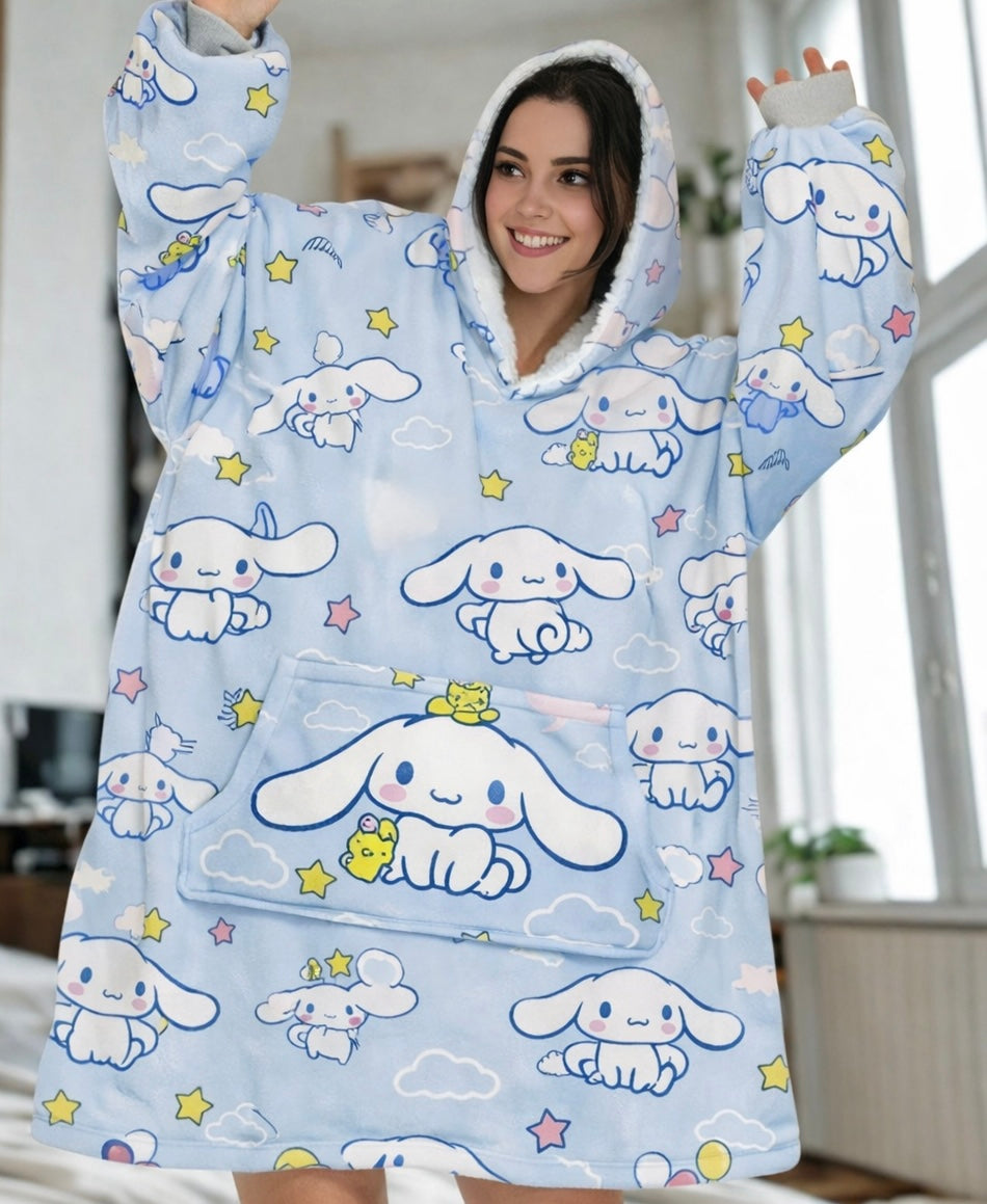 Cinnamoroll hello kitty Wearable Blanket Hoodie for Kids & Adults | OLM Toys - Cozy Ritual