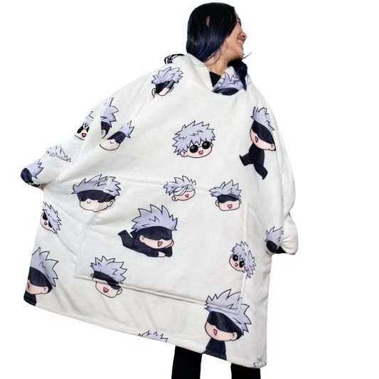 Jujutsu Kaisen Gojo Wearable Blanket Hoodie for Adults & Kids | OLM Toys - Cozy Ritual
