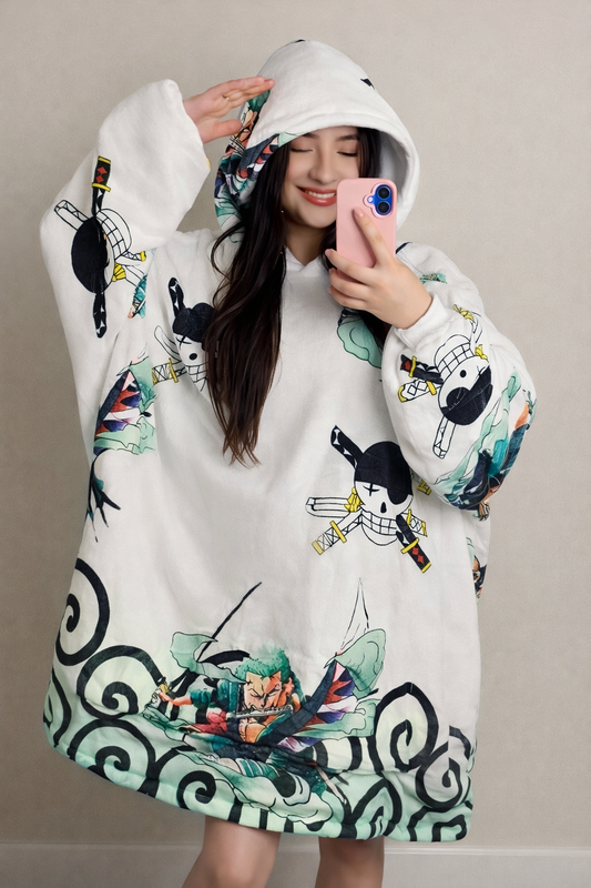 Zoro One Piece Wearable Blanket Hoodie for Kids & Adults | OLM Toys - Cozy Ritual