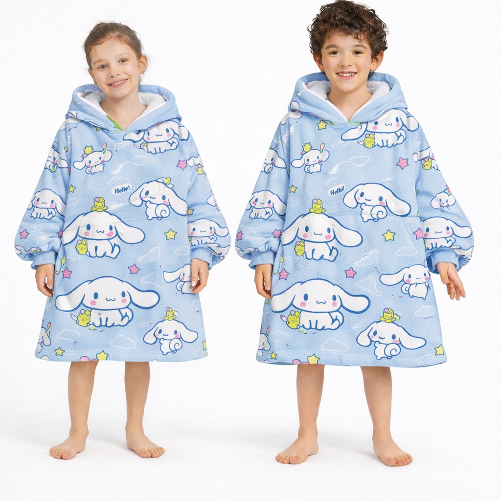 Cinnamoroll hello kitty Wearable Blanket Hoodie for Kids & Adults | OLM Toys - Cozy Ritual