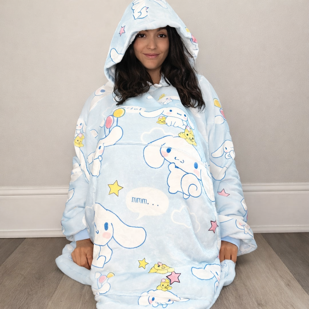 Cinnamoroll hello kitty Wearable Blanket Hoodie for Kids & Adults | OLM Toys - Cozy Ritual