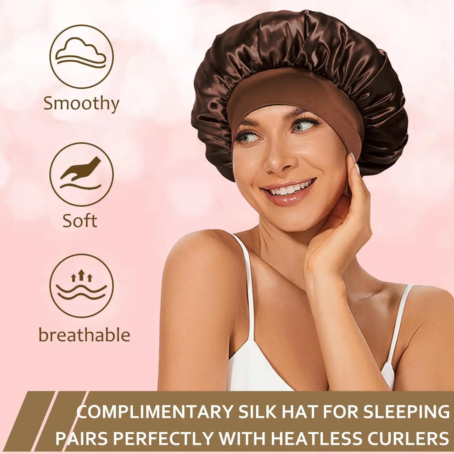 Heatless Curling Rod Headband Soft Hair Curler No Heat Hair Rollers Lazy Curls Sleeping  Flexi Rods with Bonnet Styling Tools