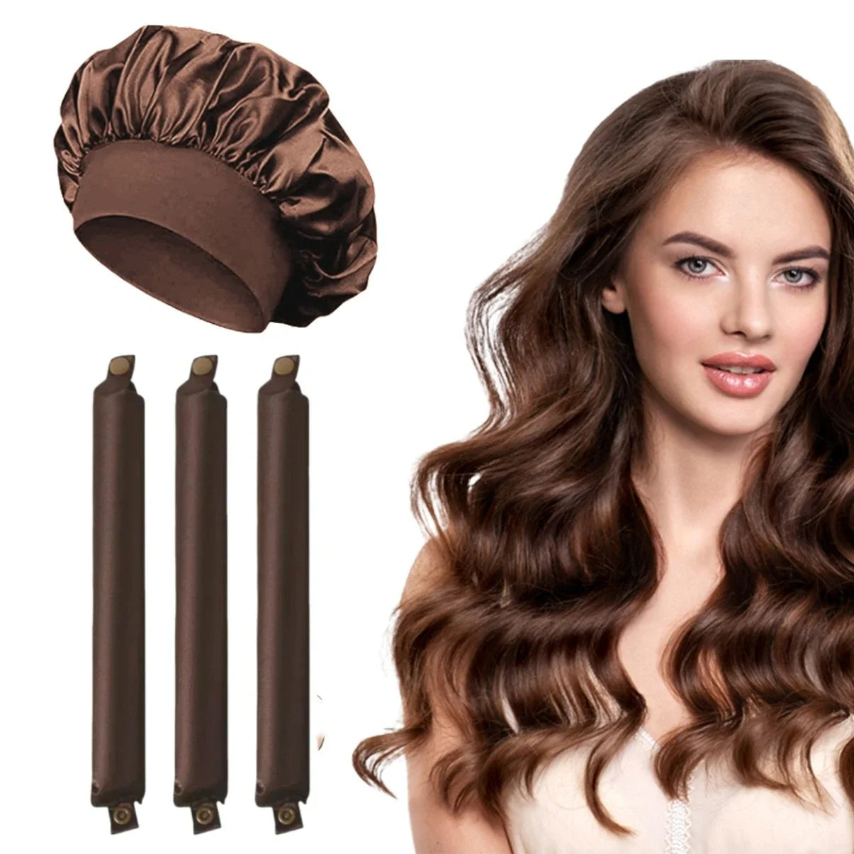 Heatless Curling Rod Headband Soft Hair Curler No Heat Hair Rollers Lazy Curls Sleeping  Flexi Rods with Bonnet Styling Tools