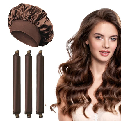 Heatless Curling Rod Headband Soft Hair Curler No Heat Hair Rollers Lazy Curls Sleeping  Flexi Rods with Bonnet Styling Tools