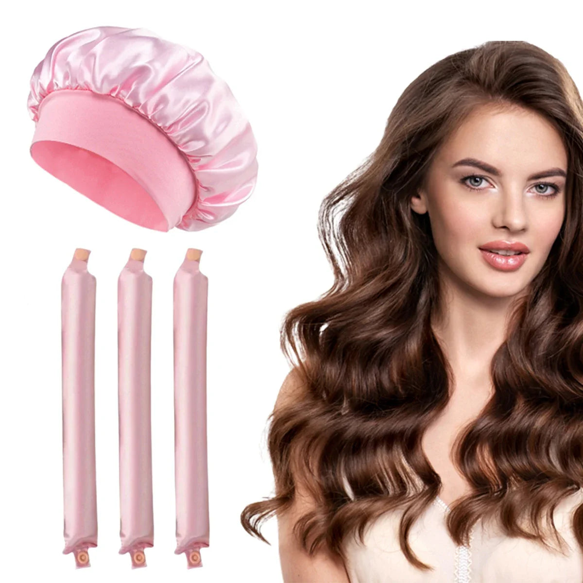 Heatless Curling Rod Headband Soft Hair Curler No Heat Hair Rollers Lazy Curls Sleeping  Flexi Rods with Bonnet Styling Tools