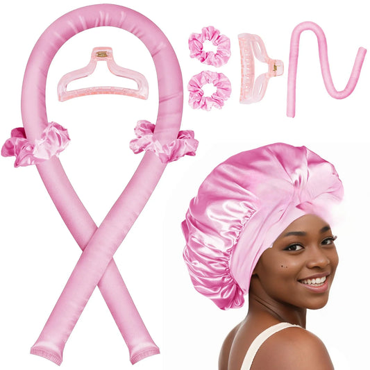 Heatless Curling Rod Set | No Heat Hair Curlers for Long Hair