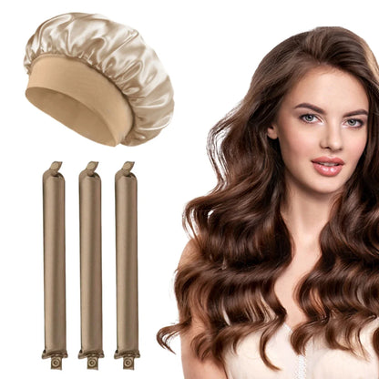 Heatless Curling Rod Headband Soft Hair Curler No Heat Hair Rollers Lazy Curls Sleeping  Flexi Rods with Bonnet Styling Tools