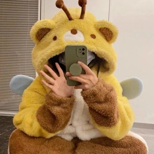 Honey Bee Bear Fleece Pajamas