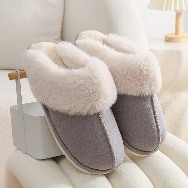 Plush Fur Slippers - Warm Non-Slip Indoor House Shoes
