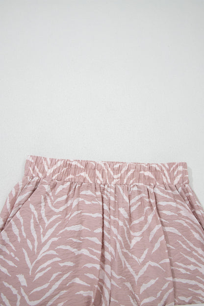 Abstract Zebra Top & Shorts Lounge Set