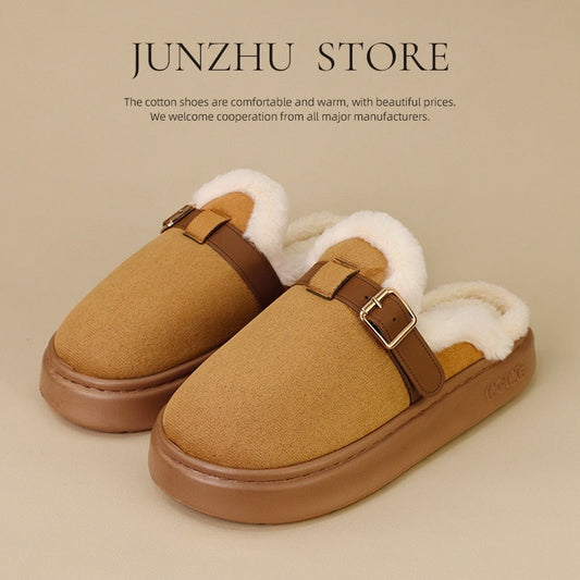 Plush Lined Cotton Slippers
