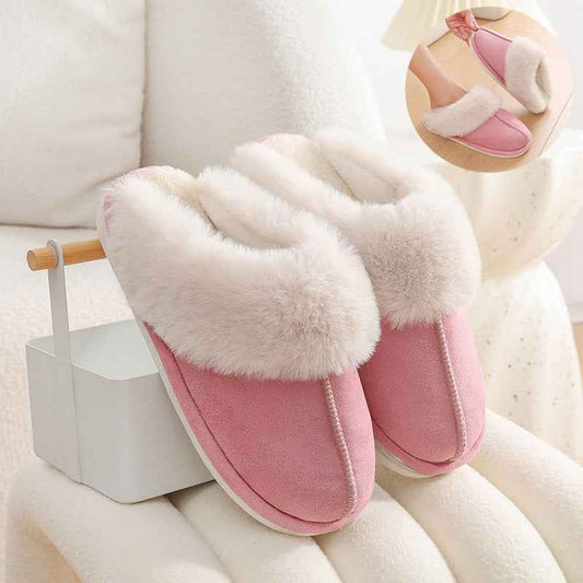 Plush Fur Slippers - Warm Non-Slip Indoor House Shoes