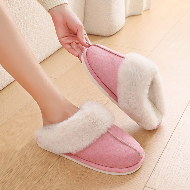 Plush Fur Slippers - Warm Non-Slip Indoor House Shoes