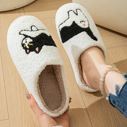 Fuzzy Cartoon Cotton Slippers