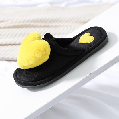 Women's Love Heart Fluffy Slippers | Warm Plush Home Shoes