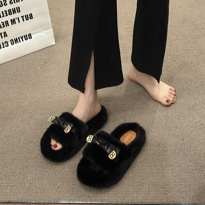 Furry Cotton Slippers
