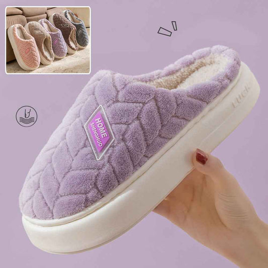 Winter Plush Slippers | Non-Slip Thick Sole Fleece House Shoes for Women & Men