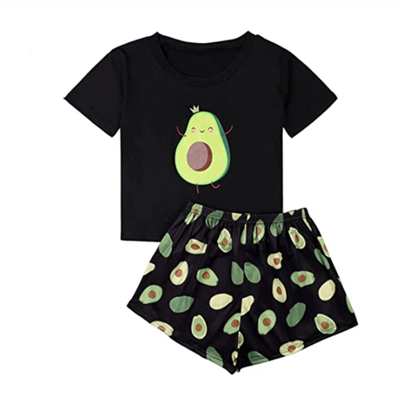 Women's Cute Printed Short-Sleeve Pajama Set