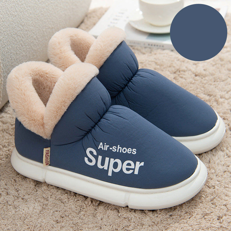 Unisex Plush Fleece High-Back Heel Slippers | Warm Breathable House Shoes