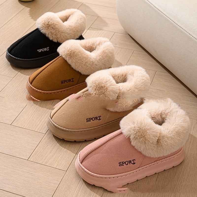 Women's Plush Slippers | Non-Slip Faux Fur Lined Platform Indoor House Shoes