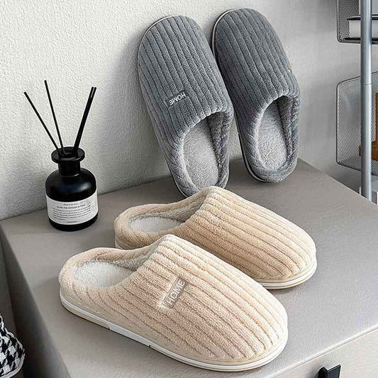 Women's Plush Cotton Slippers - Non-Slip Winter House Shoes Indoor Warm Comfort
