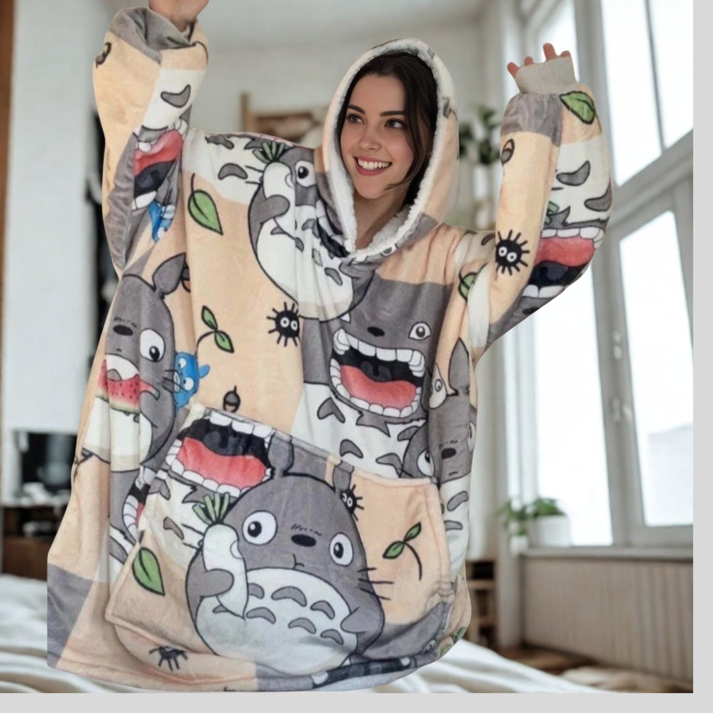My Neighbor Totoro Wearable Blanket Hoodie for Kids & Adults | OLM Toys - Cozy Ritual