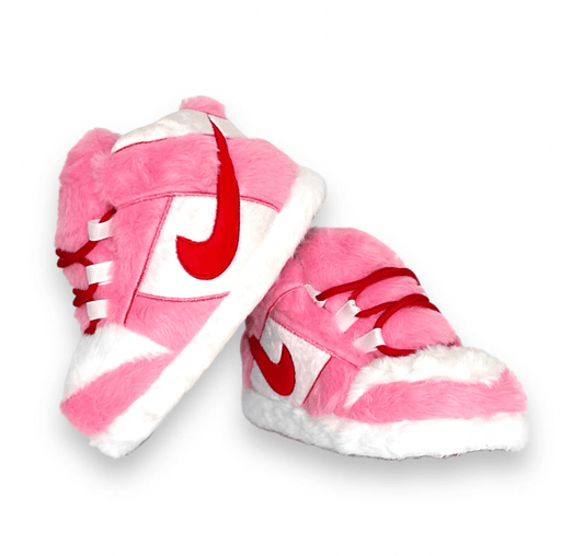 Cozy Ritual Pink Sneaker Slippers – Unisex Plush House Shoes for Adults & Kids